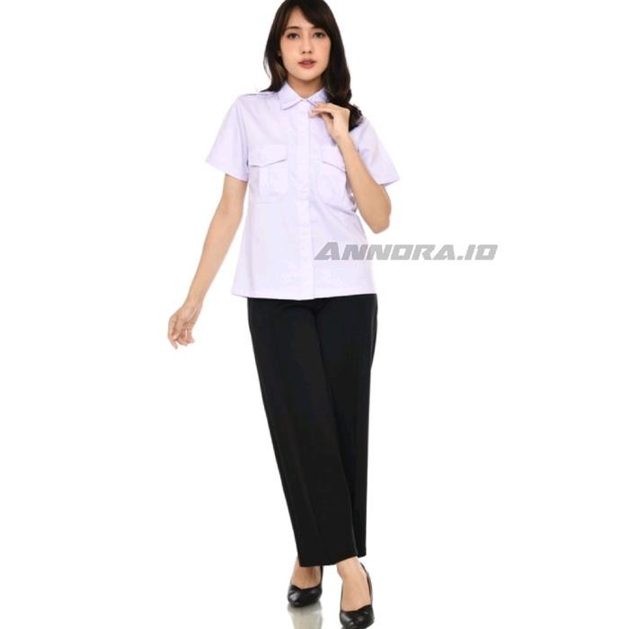 SIAPKIRIM Baju Dinas PDH Putih Wanita lengan pendek Seragam Pns wanita / baju putih lengan pendek