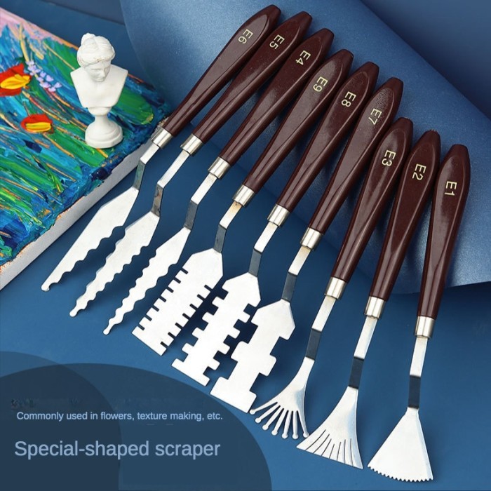 9 Pcs Flower Art Scraper Texture Knife Art Palette Knife