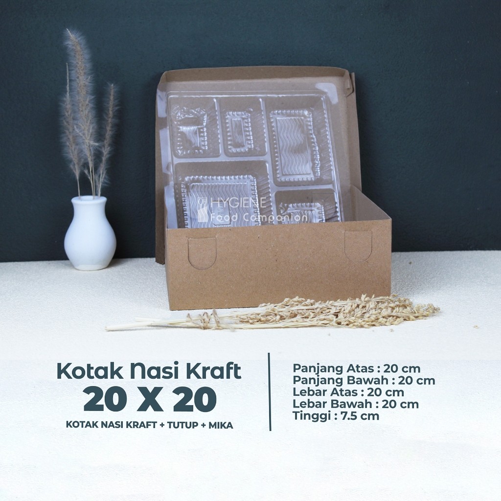 KOTAK NASI KRAFT 20X20 KOTAK NASI / KOTAK KUE SNACK