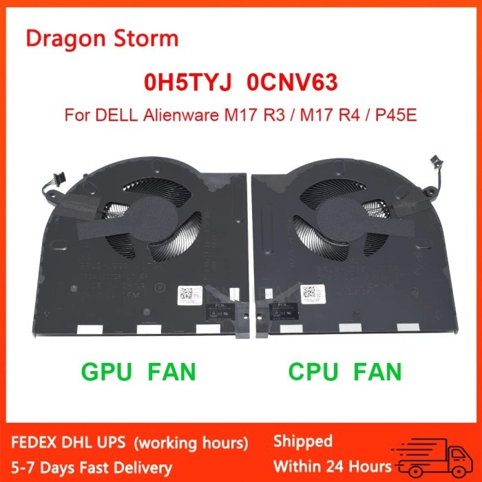 New Laptop CPU GPU Cooling Fan For DELL Alienware M17 R3 / M17 R4 /