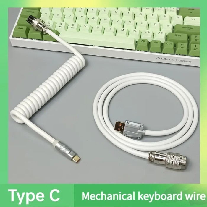 PU keyboard cable type C Coiled cable Mechanical keyboard wire USB