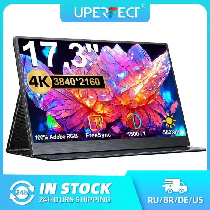 UPERFECT Portable Monitor 17.3 Inch 4K Mobile Display with 3840 x