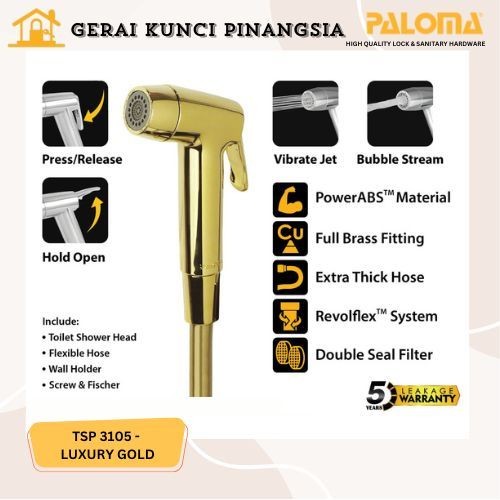 PALOMA TSP 3105 TOILET SHOWER JET WASHER GOLD SHOWER BIDET