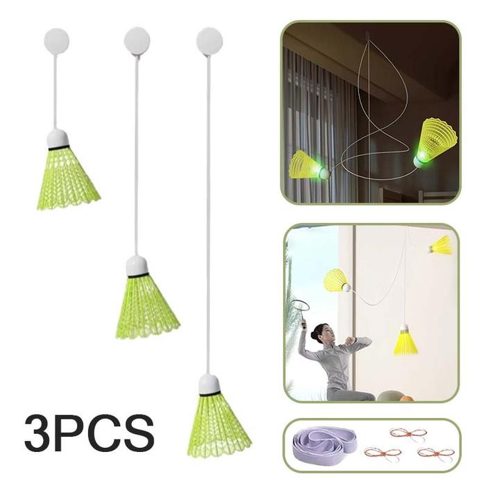 3 pcs set latihan badminton badminton trainer set indoor badminton trainer rebound latihan badminton