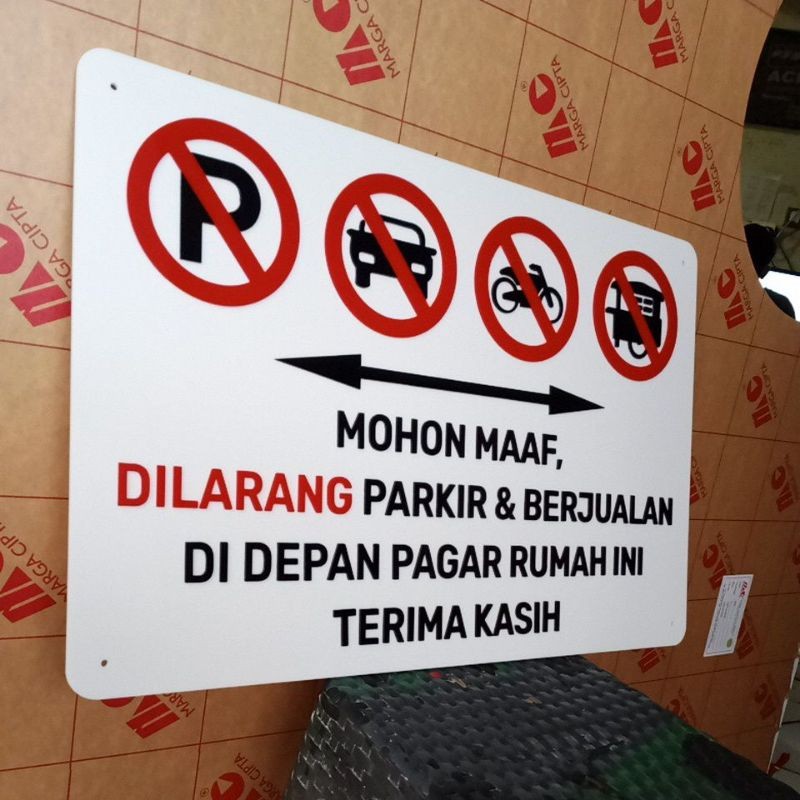 

Mohon Maaf Dilarang Parkir & Berjualan Sn In Label Acrilik 3D Timbul, Jumbo