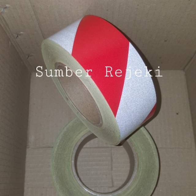 

Scotchlite Reflective Merah-putih Stiker Ukuran 2" x 45.M Korea