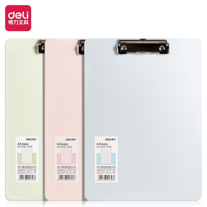 

Ready JT Deli Papan Jalan Plastik / Clip Board 31 cm Warna Pastel PE103