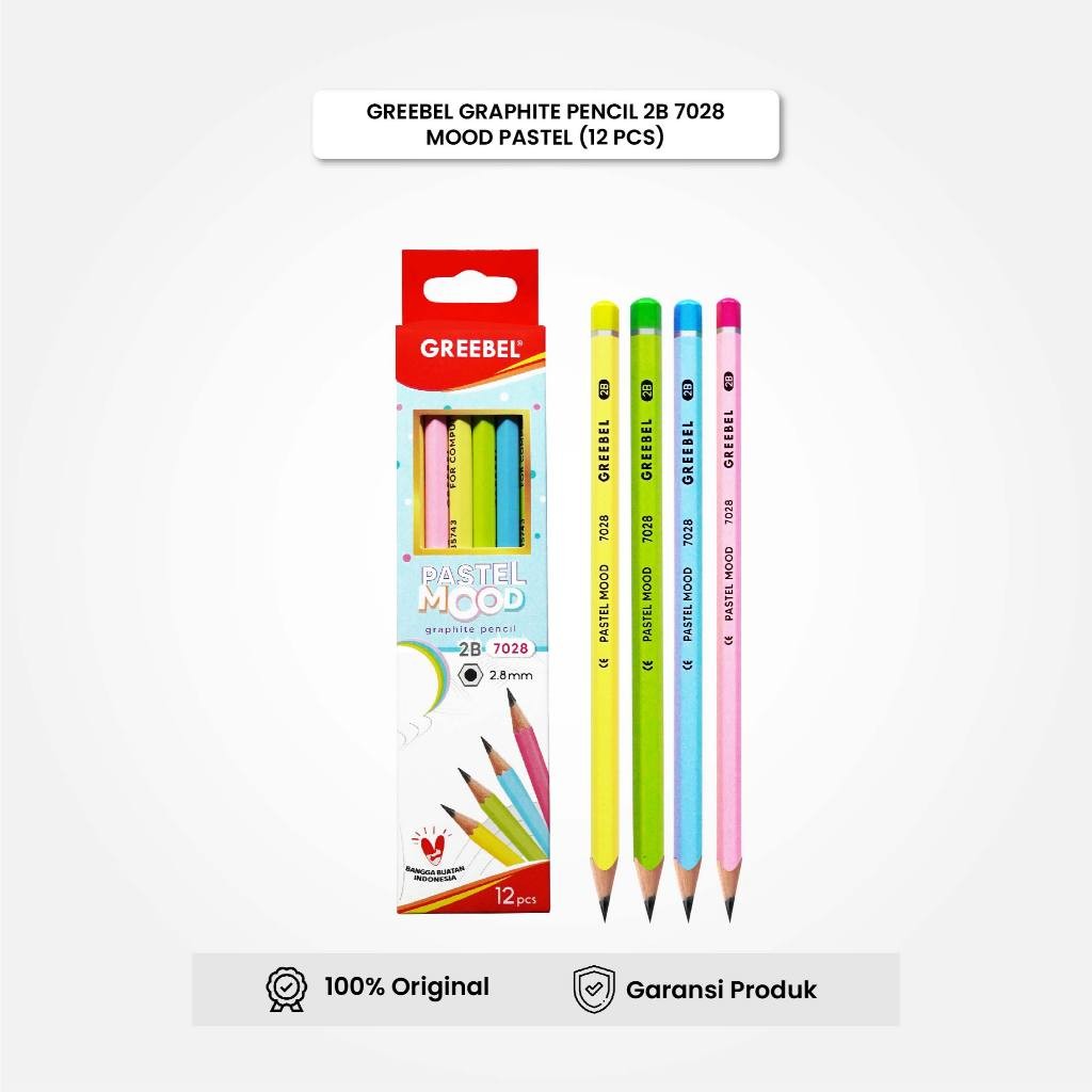 

GREEBEL Pensil Kayu 2B (12PCS/SET) Pensil Tulis Grafit Graphite / Pensil Ujian Sekolah / Pensil Gambar