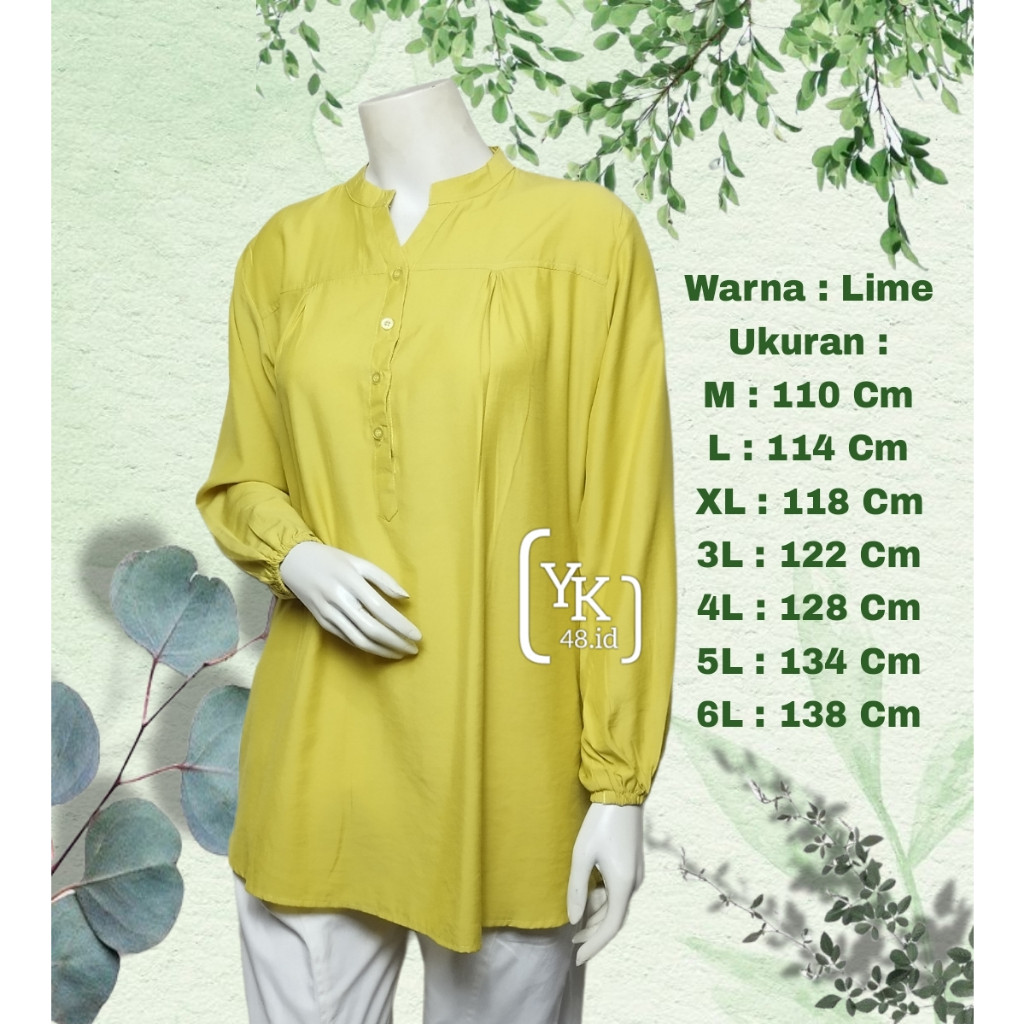 big sale blouse sage polos - blouse katun - blouse wanita lengan panjang - blouse - kemeja - kemeja