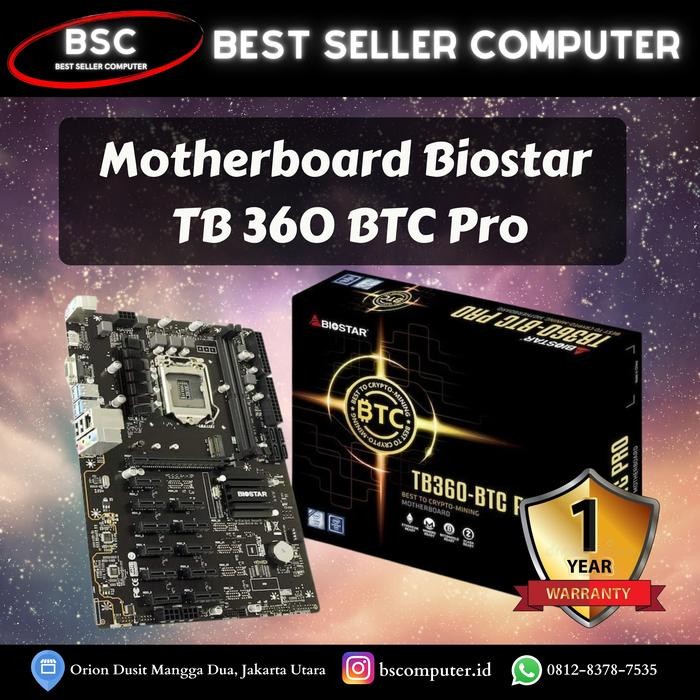 MOTHERBOARD BIOSTAR TB 360 BTC PRO (MINING) TERMURAH