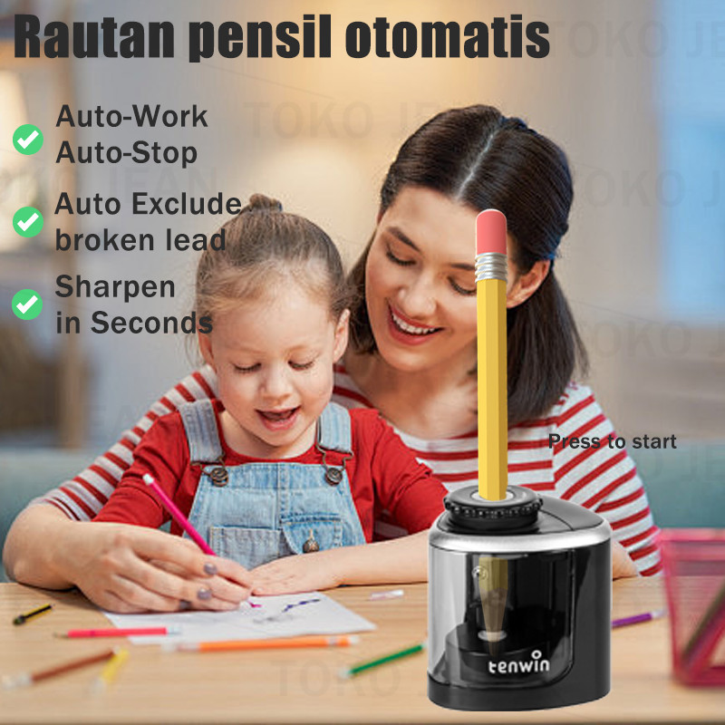 

Pengasah Pensil Listrik Portabel dengan Baterai, Hadirkan 1 Pengasah Pensil Rotatif, Alat Tulis