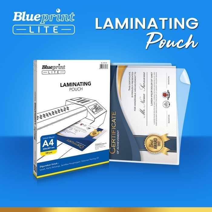 

Blueprint Lite Plastik Laminating Pouch Film A4 Laminating 85 Mikron