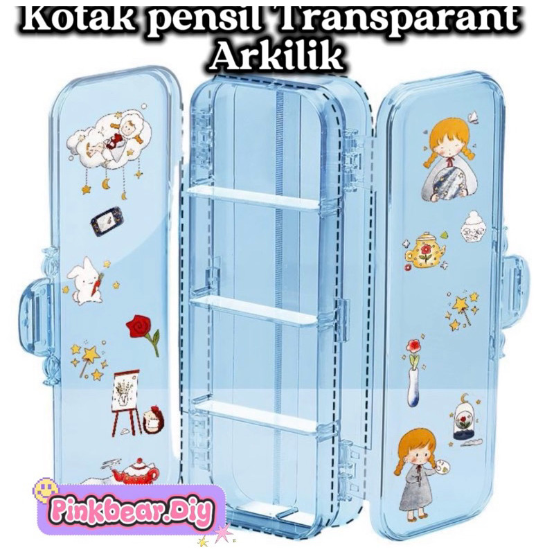 

Kotak Pensil Arkilik/Kotak Pensil Transparant/Kotak Pensil Bisa Di Buka Depan Belakang/Kotak Pensil