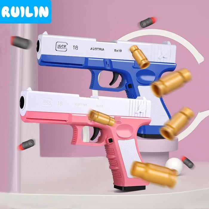 BerkahToys-- RuiLin Senjata Mainan Mainan Pistol Anak Colt M1911 Rubber Peluru
