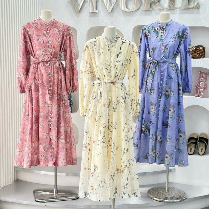 Vivorie Premium GM 2110 laila dress gamis bunga blink