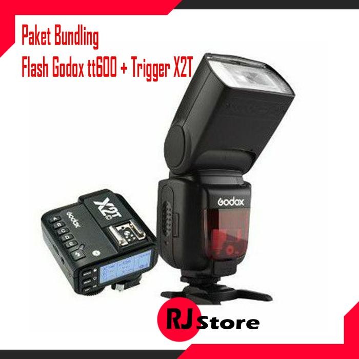 Paket Speedlite Flash Godox TT600 tt 600 Universal + Trigger Godox X2T