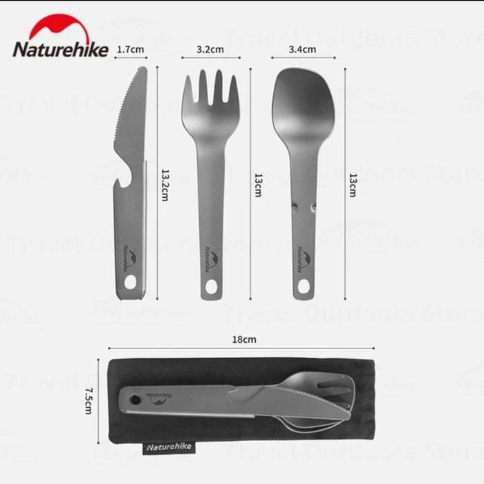 Titanium Tableware Naturehike Cnh22Cj017 / Sendok Makan Lipat