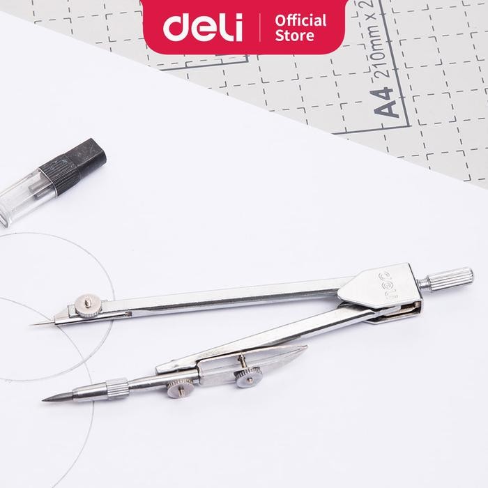 

Ready JT Deli E8601 Jangka-Metal 2pcs Assembled Compass w/pencil-Silver