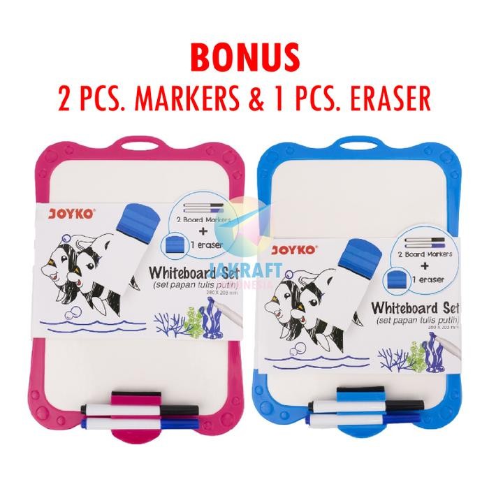 

Ready JT (1 Set) Papan Tulis Gantung A4 JOYKO WBS-170CO + Bonus Spidol Whiteboard & White Board