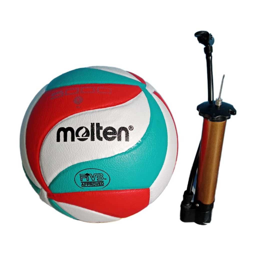 BOLA VOLLY NASSAU,,MIKASA,,MVA,,MOLTEN PLUS POMPA JARING DAN PENTIL