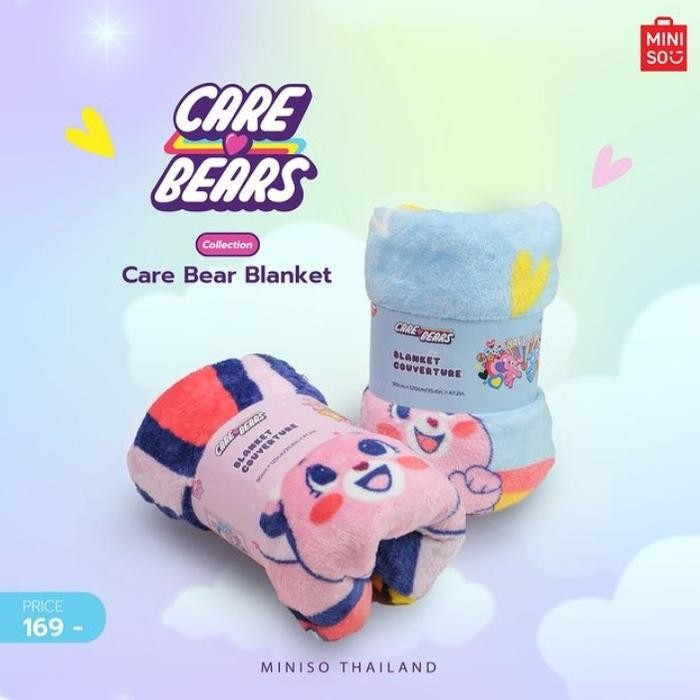 Selimut Lembut Care Bears Lucu - Miniso Care Bears Printed Blanket