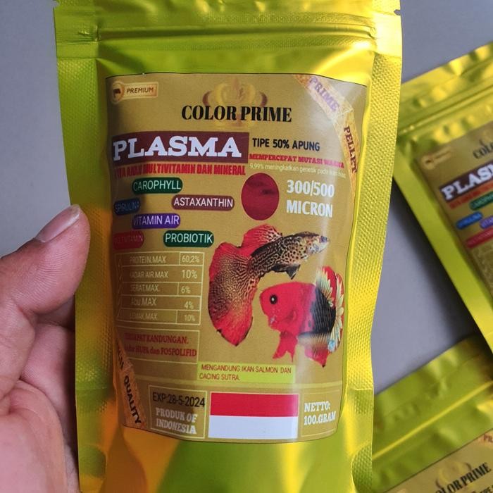 Pawretty- Pelet Ikan Hias Plasma Cacing Sutra ukuran 300-500 micro 100gr