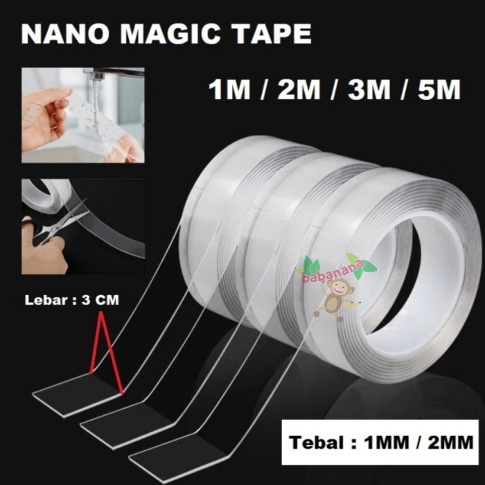 

Double Tape Transparan Bening Clear Dobel Tip Waterproof Dua sisi