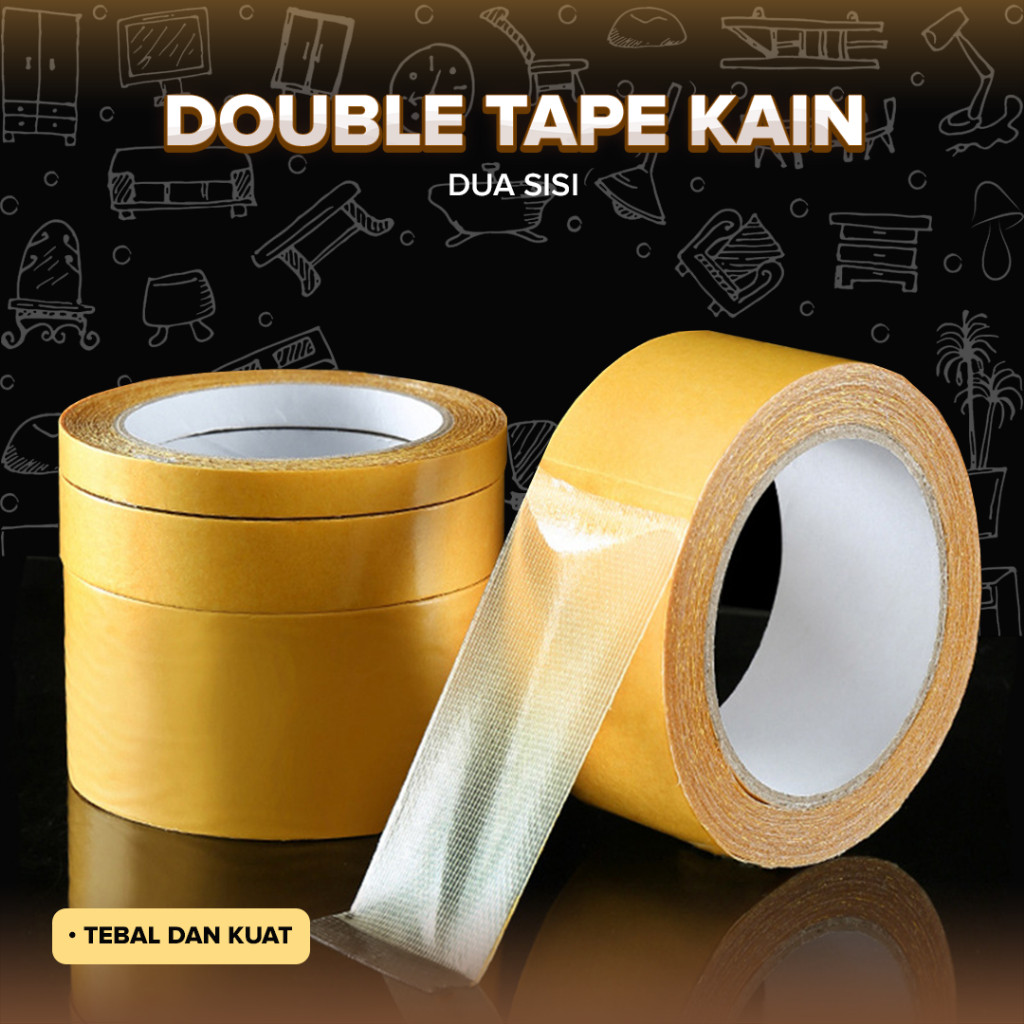 

Double Tape Kain Dua Sisi Tanpa Bekas Isolasi 2 Sisi Solatip Tape