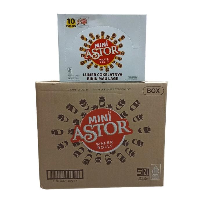 

1 Karton Mini Astor Box Wafer Rolls 20 Gram Isi 6 Box @10 Pcs Biskuit Food Snacks Camilan Cookies