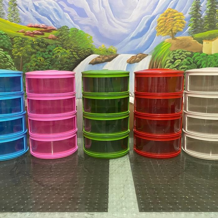 BELANJA TUDUNG SAJI 4 N TEMPAT MAKANAN TINGKAT KOKOH (MERAH, PUTIH, PINK) DLC