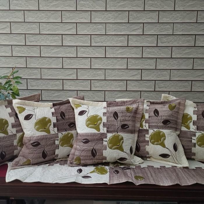 Set Sarung Bantal Sofa Coklat Putih Abu Hitam Ukuran 40X40 Atau 45X45