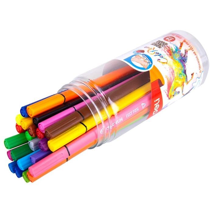 

Spidol Warna Deli Felt Pen Washable Mewarnai Plastik Tinta
