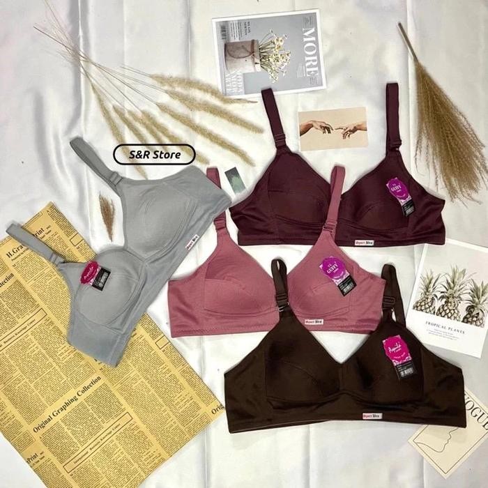 6PCS BH Sport Bra Jumbo Kait 3 BH Wanita Besar Jumbo