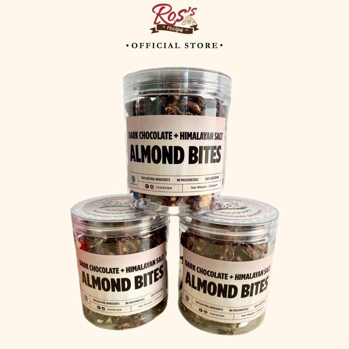 

Ros Recipe Kacang Almond Bites 200 gr - coklat - himalayan salt