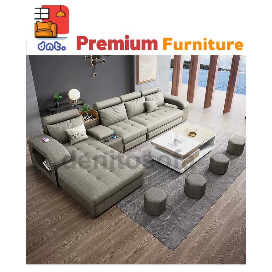 Terlaris Sofa Minimalis Modern / Leter L / Sofa Ruang Tamu / Grey /Kursi Tamu