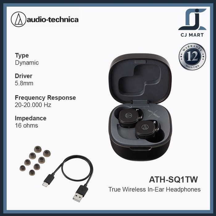 Audio Technica ATH-SQ1TW Wireless Earbuds SQ1 TW SQ 1 TWS Earphone Ath