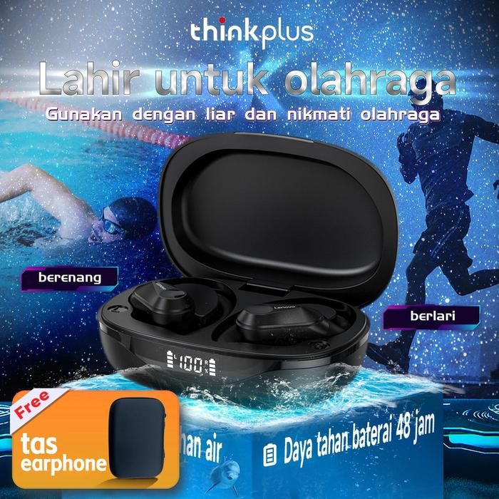 Super Sale Thinkplus Lenovo LP75/XT55 TWS Nirkabel Bluetooth Olahraga Peredam Kebisingan Musik Lari