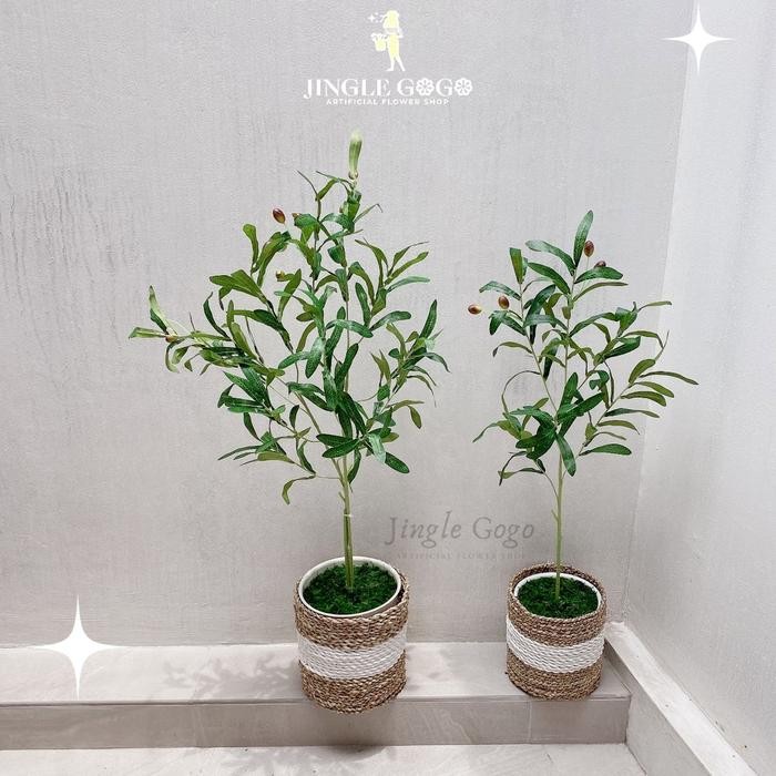 Pohon Olive Palsu Tanaman Hias Artificial Bunga Sudut Aesthetic B498