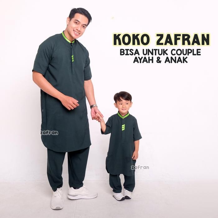 SETELAN BAJU KOKO PRIA REMAJA / DEWASA COWOK LENGAN PENDEK ZAFRAN KATUN ADEM kain lembut nyaman