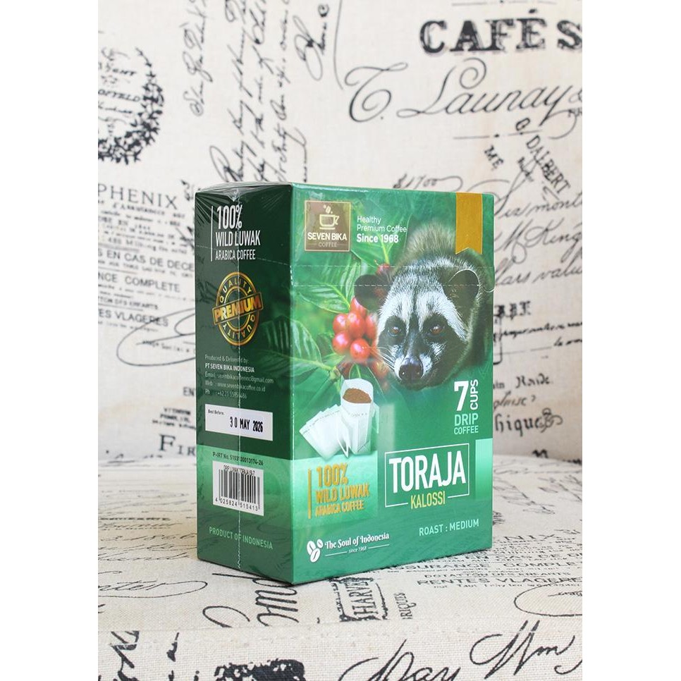 

Bid Coffee - Drip Coffee Wild Luwak Arabica Toraja Kalossi 7 Cups