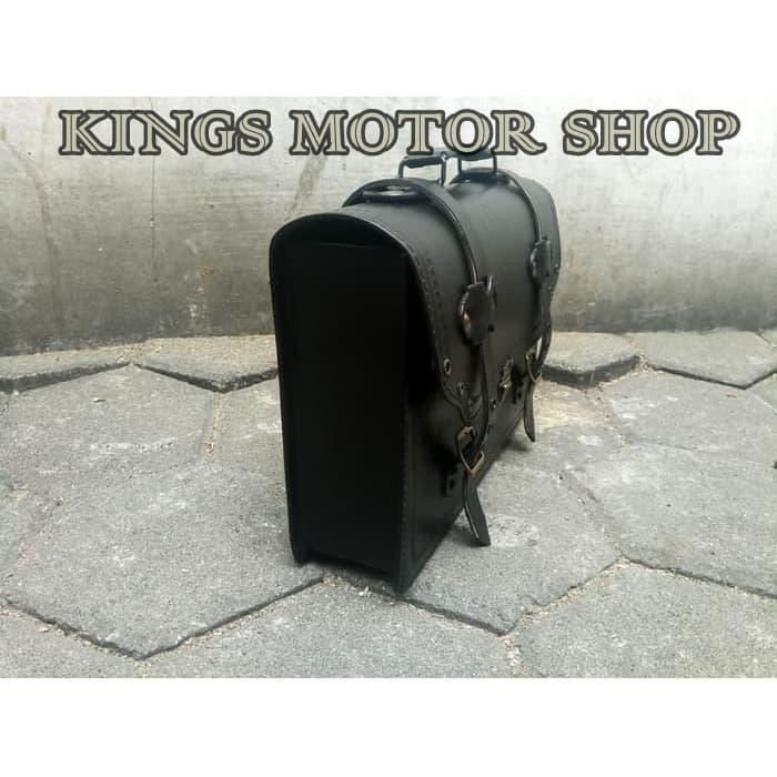 TAS MOTOR/SIDE BAG RETRO ASLI KULIT UNTUK KAWASAKI W175