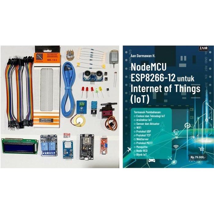 PAKET MODUL KOMPONEN BELAJAR IOT NODEMCU TERLARIS