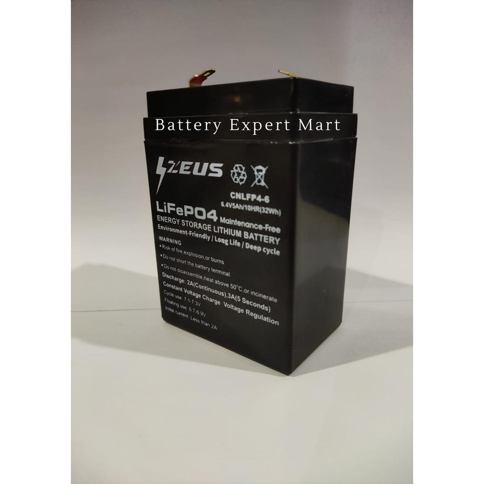 AKI LAMPU EMERGENCY 6.4V 5AH ZEUS LITHIUM