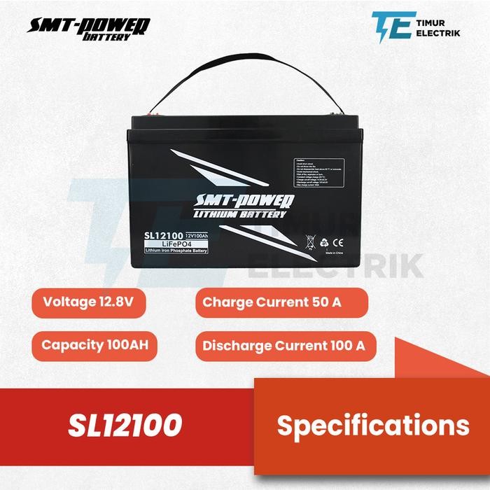 BATERAI LIFEPO4 12V 100AH - BATERAI LITHIUM 100AH SMT POWER