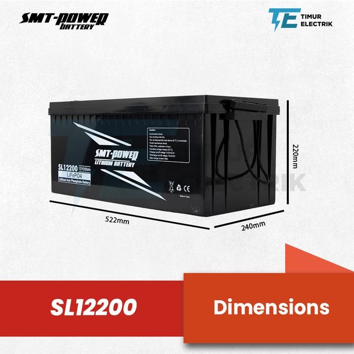 BATERAI LIFEPO4 12V 200AH - BATERAI LITHIUM 200AH SMT POWER GRATIS ONGKIR