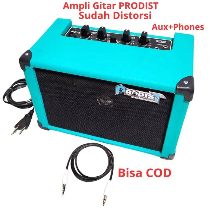 Ampli Gitar Mini -Ampli Gitar Mini 4 Inch Sudah Distorsi +Aux+Phones