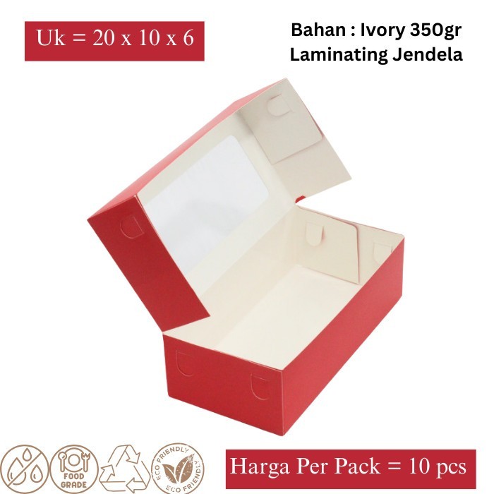 (Expert) Box Kardus Kue / roti / serbaguna 20x10x6 berkualitas - laminating dof