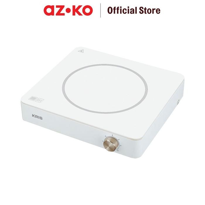AZKO Kris Kompor Listrik 200-1300 Watt Square - Putih Electric Stove Kompor Elektrik 1 Tungku