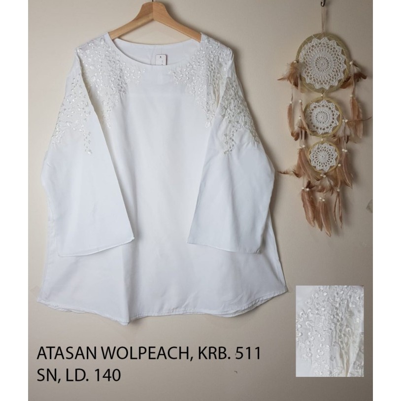 (Expert) ATASAN PUTIH JUMBO WANITA BORDIR BLUS PUTIH ATASAN HITAM JUMBO WANITA