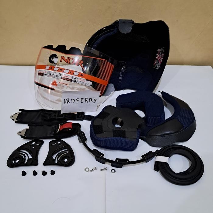 ReadyGan- busa helm ink centro, karet helm dan kaca helm ink centro warna bening